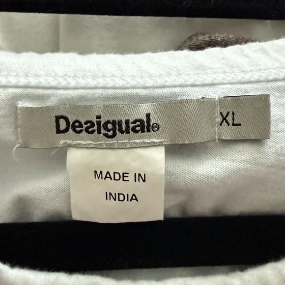 Desigual Atypical Graphic Sleeveless Tee XL Boho Art Top - Picture 7 of 8